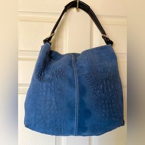 Sapphire Croco Embossed Leather Hobo